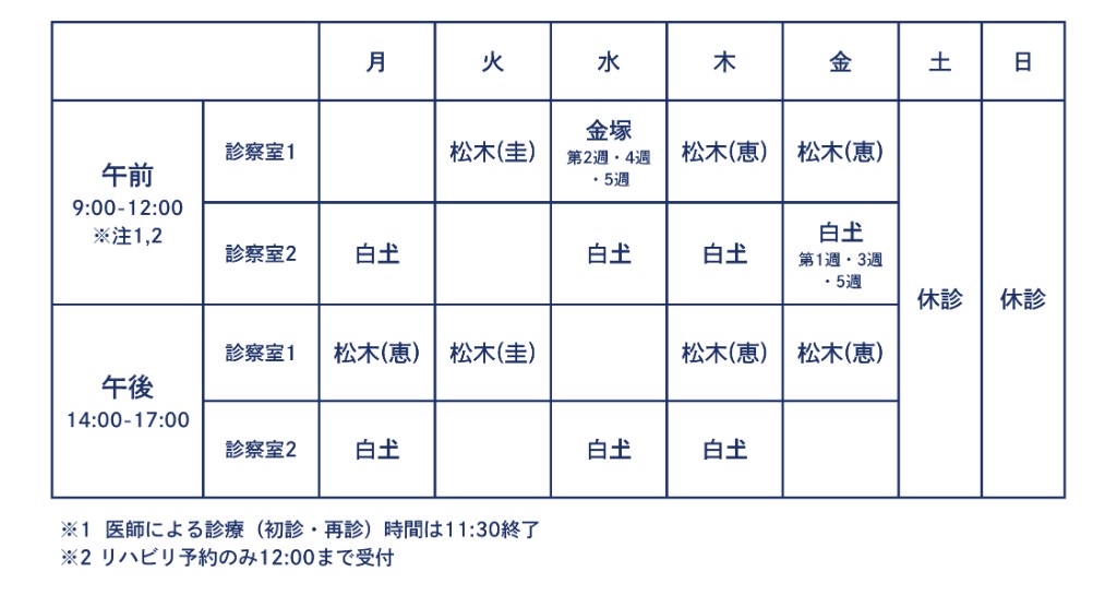 外来診療担当表